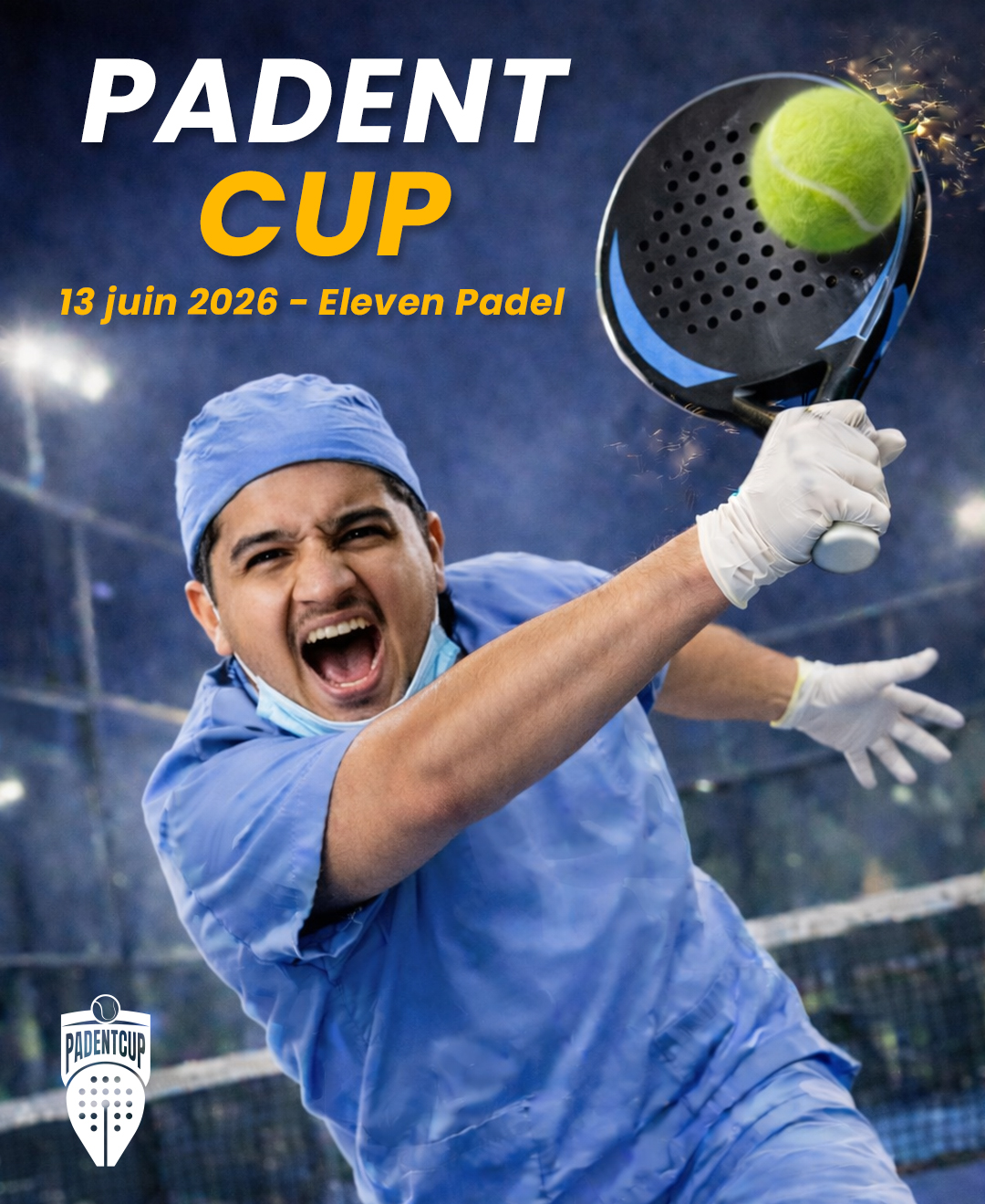 Affiche tournoi de padel pour les dentistes